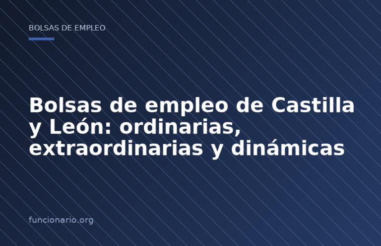 Bolsas de empleo de Castilla y León: ordinarias, extraordinarias y dinámicas