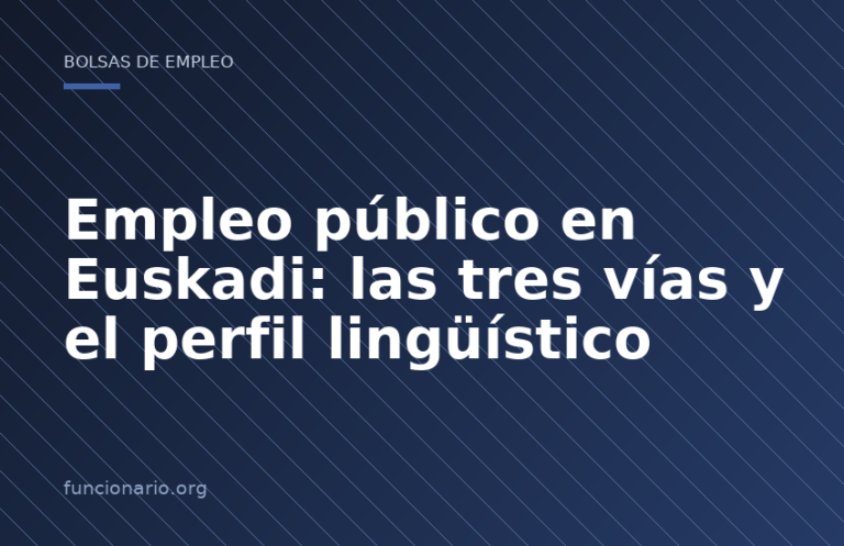Empleo público en Euskadi: las tres vías y el perfil lingüístico