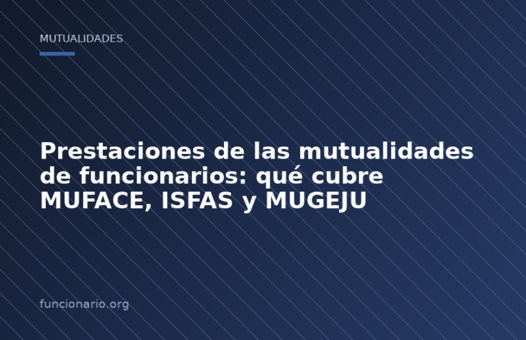 Prestaciones de las mutualidades de funcionarios: qué cubre MUFACE, ISFAS y MUGEJU