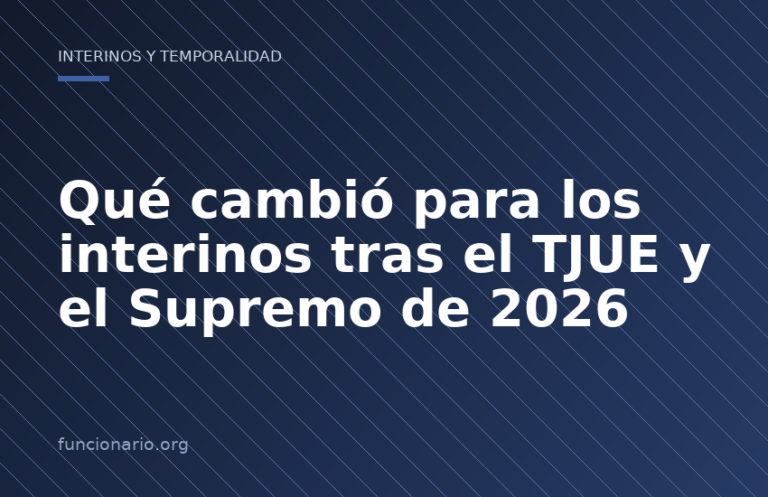 Qué cambió para los interinos tras el TJUE y el Supremo de 2026