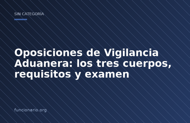 Oposiciones de Vigilancia Aduanera: los tres cuerpos, requisitos y examen